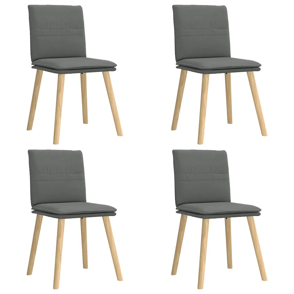 Sedie da Pranzo 4 pz Grigio Scuro in Tessuto 3315356