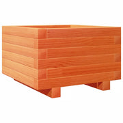 Fioriera | Cassetta per fiori | Vaso Giardino Marrone Cera 40x40x26,5cm Legno Massello Pino