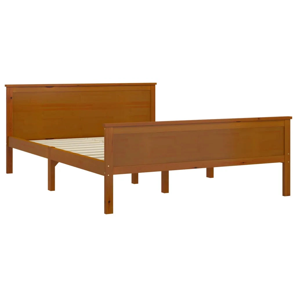 Giroletto Marrone Ambra in Legno Massello di Pino 160x200 cm