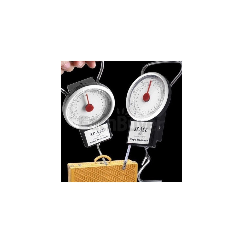 Trade Shop - Bilancia Portatile Pesa Valige Zaini E Bagagli Con Metro Per Pesca Con Gancio -