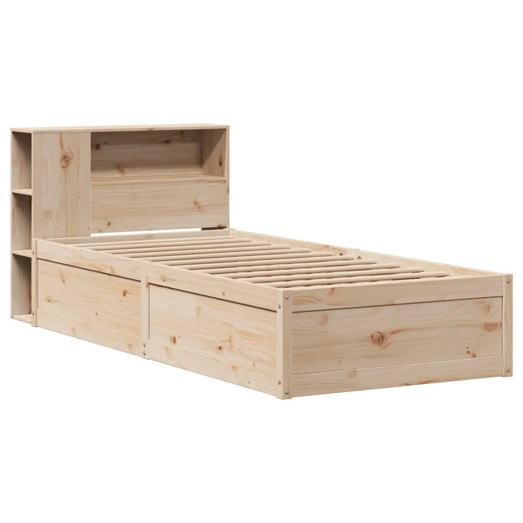 Letto singolo | Letto per adulti | Giroletto senza Materasso 75x190 cm in Legno Massello di Pino