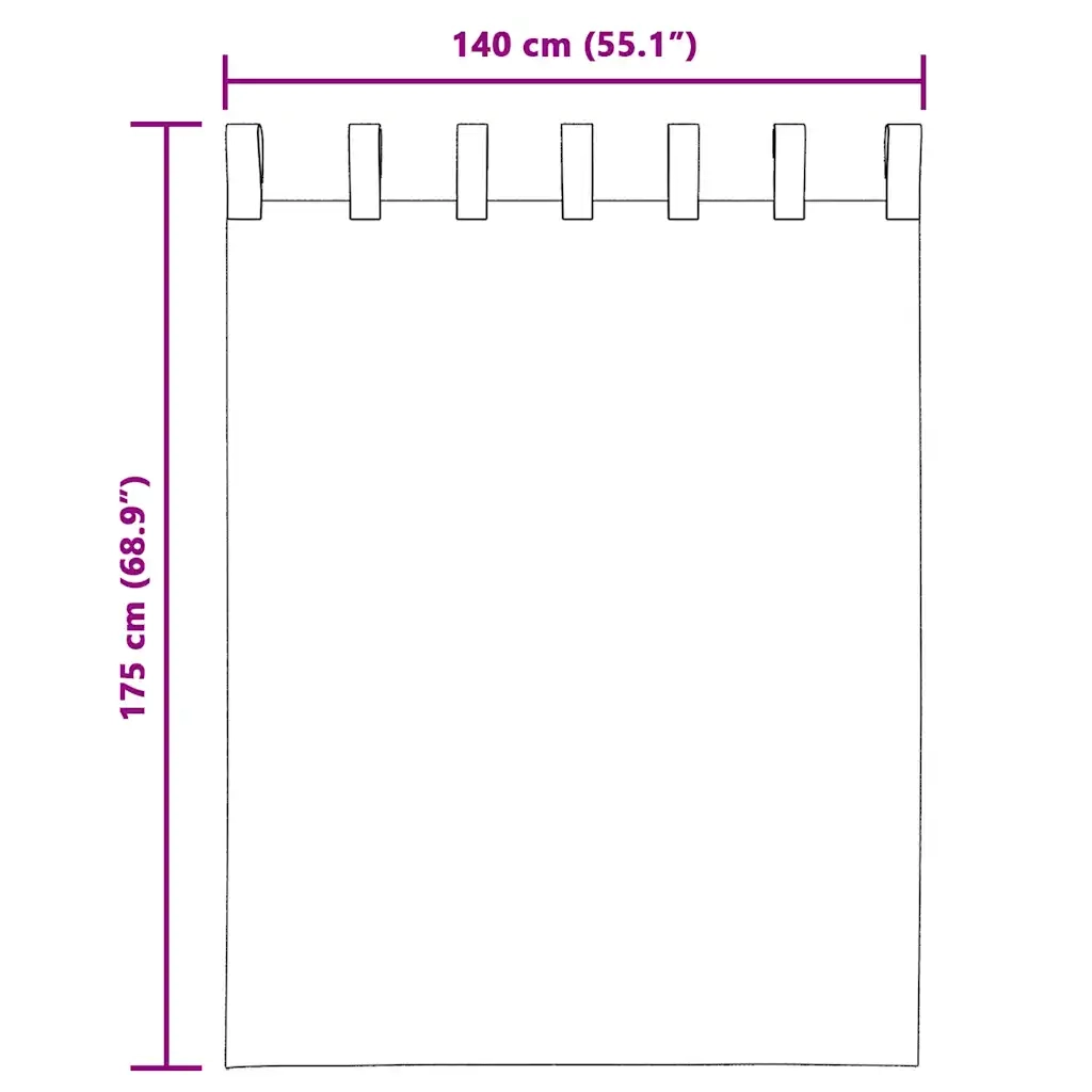 Tende in Voile con Linguetta 2 pz Nero 4102257