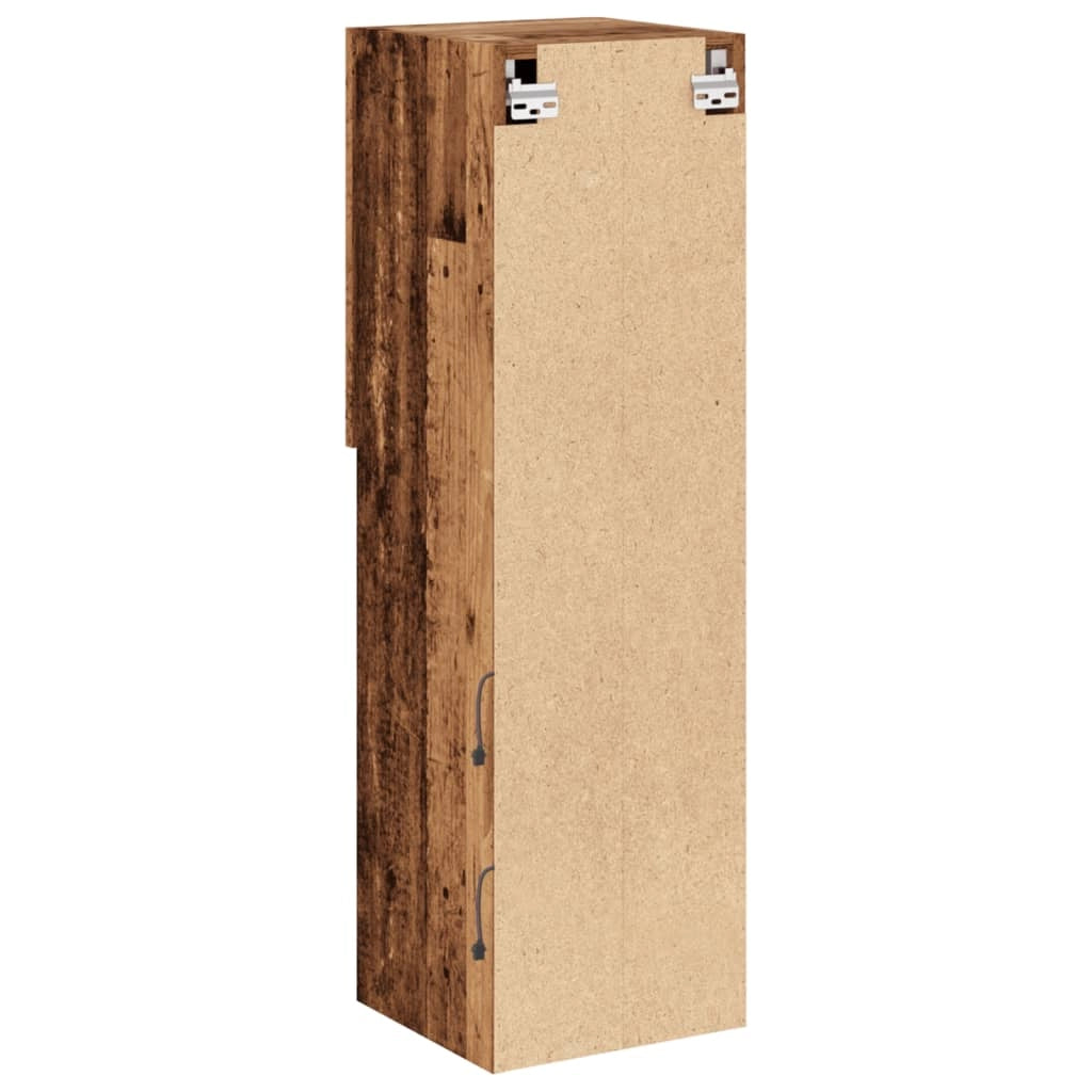 Mobile TV multimediale scaffale TV credenza mobile TV per sala da pranzo soggiorno camera da letto con luci a LED legno invecchiato 30,5 x 30 x 102 cm marrone 02_0026835