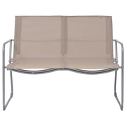 Set Divano da Giardino 4 pz-Sofa da Giardino-Divanetto da esterno in Tessuto e Acciaio Grigio Talpa