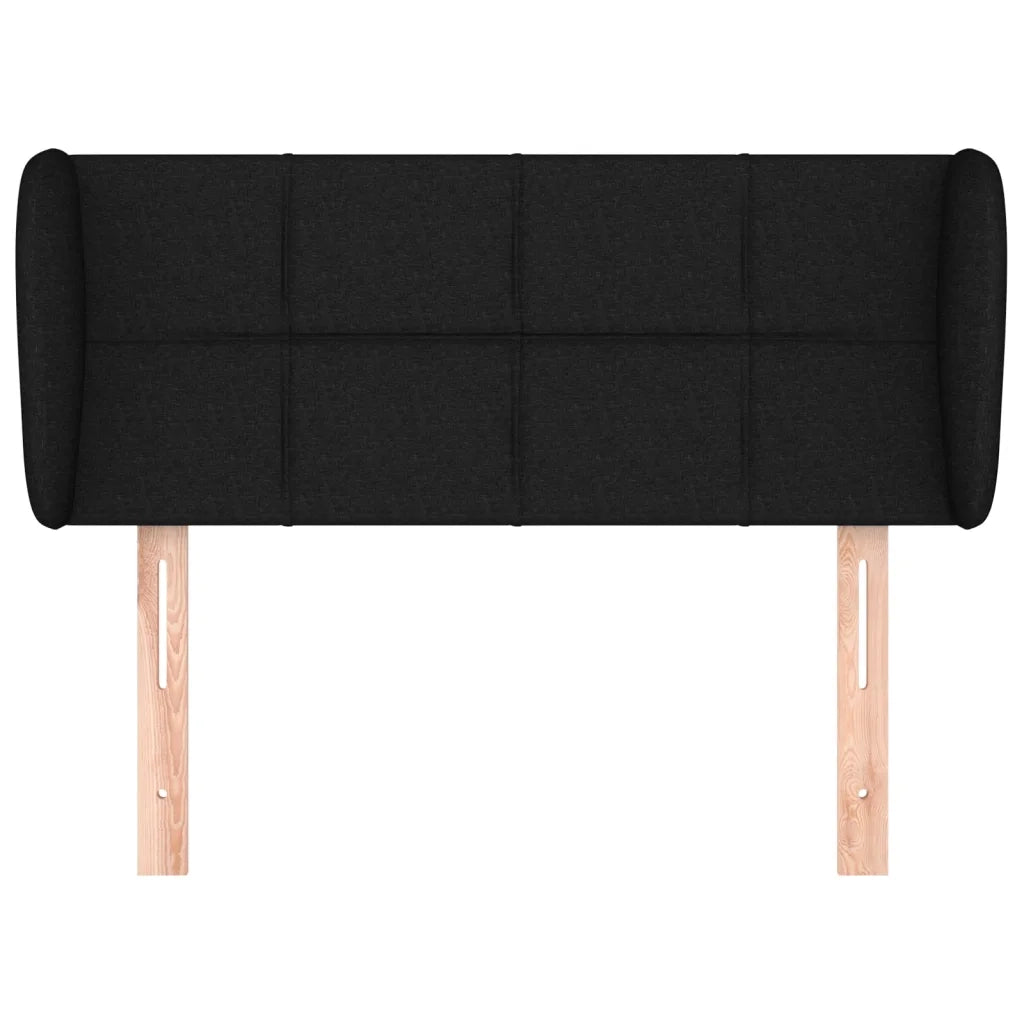 Testiera ad Orecchio Nera 103x23x78/88 cm in Tessuto 3117136