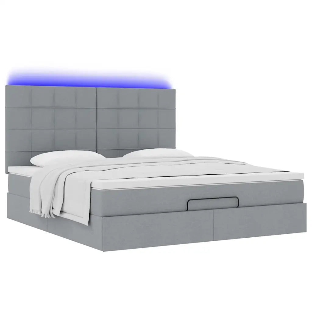 Struttura Letto Pouf con Materasso 160x200 cm in Tessuto 3314017