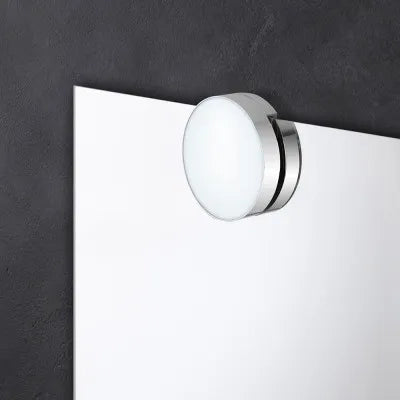 Specchio bagno 50x60 cm reversibile con applique LED frontale