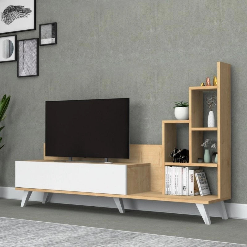 Mobile Porta TV con libreria Rovere BINGO 160x35x h105 cm (D2306TV160M051)