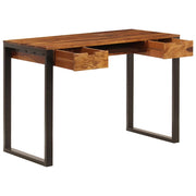 Scrivania 110x55x78 cm Massello di Acacia e Acciaio 247963