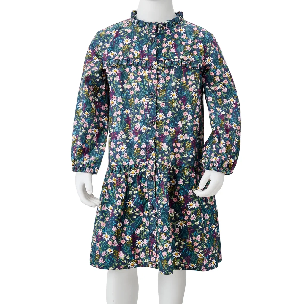 Abito da Bambina a Maniche Lunghe Blu Scuro 92 CFW9528868
