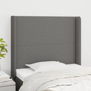 Testiera ad Orecchio-Testata con Orecchie Grigio Scuro 93x16x118/128 cm in Tessuto 116703