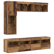 Mobile TV con led 7 pz | Armadietto TV | Mobile Porta TV Legno vecchio Legno multistrato