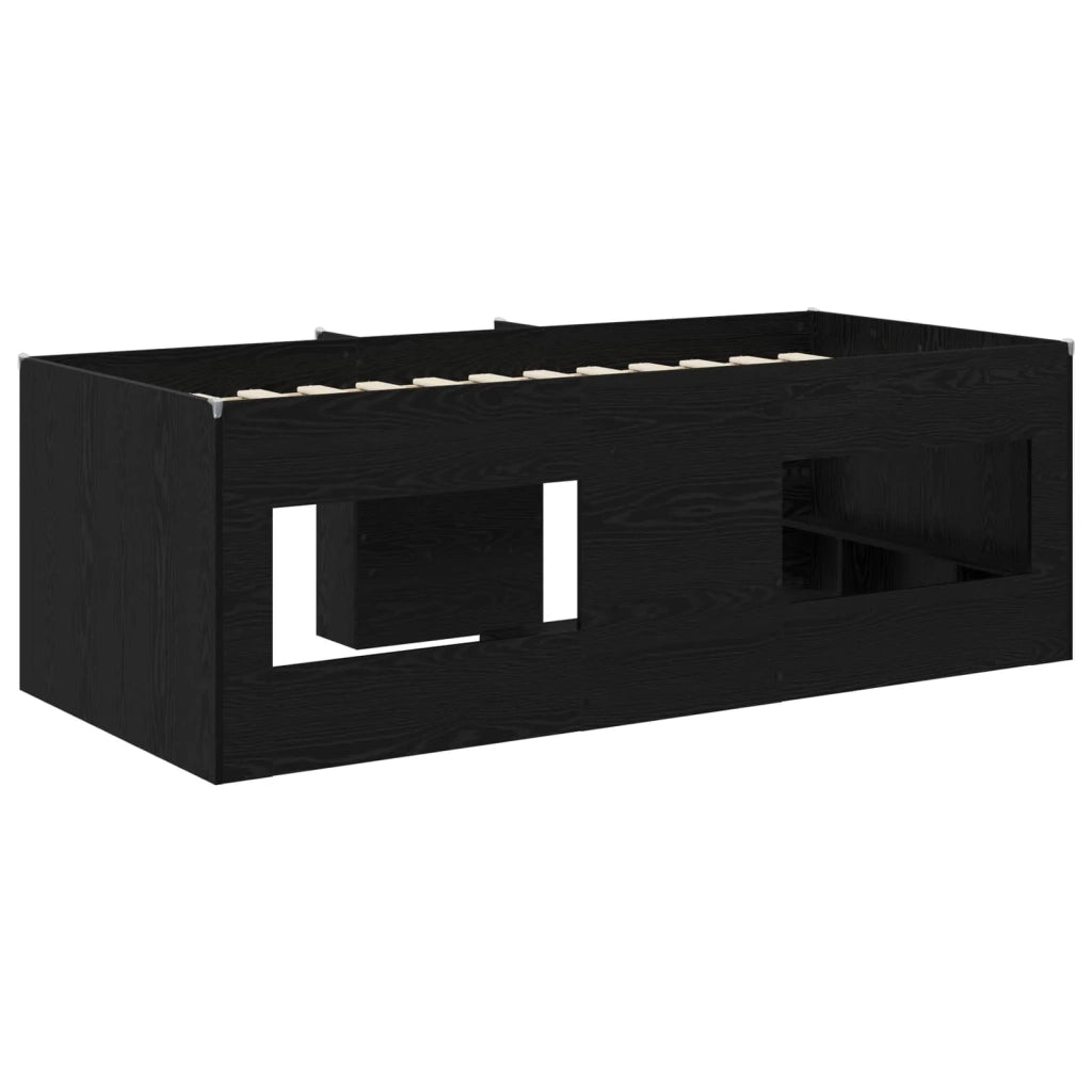 Letto Alto per Bambini 2 pcs Rovere Nero 203 x 101,1 x 68,5 cm
