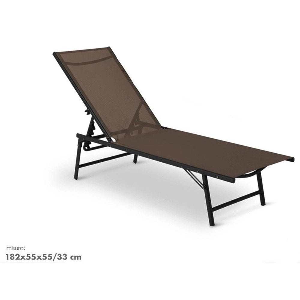 Trade Shop - Lettino Sdraio Mare Prendisole Reclinabile Pieghevole Praiano Piscina Sedia In Textilene -