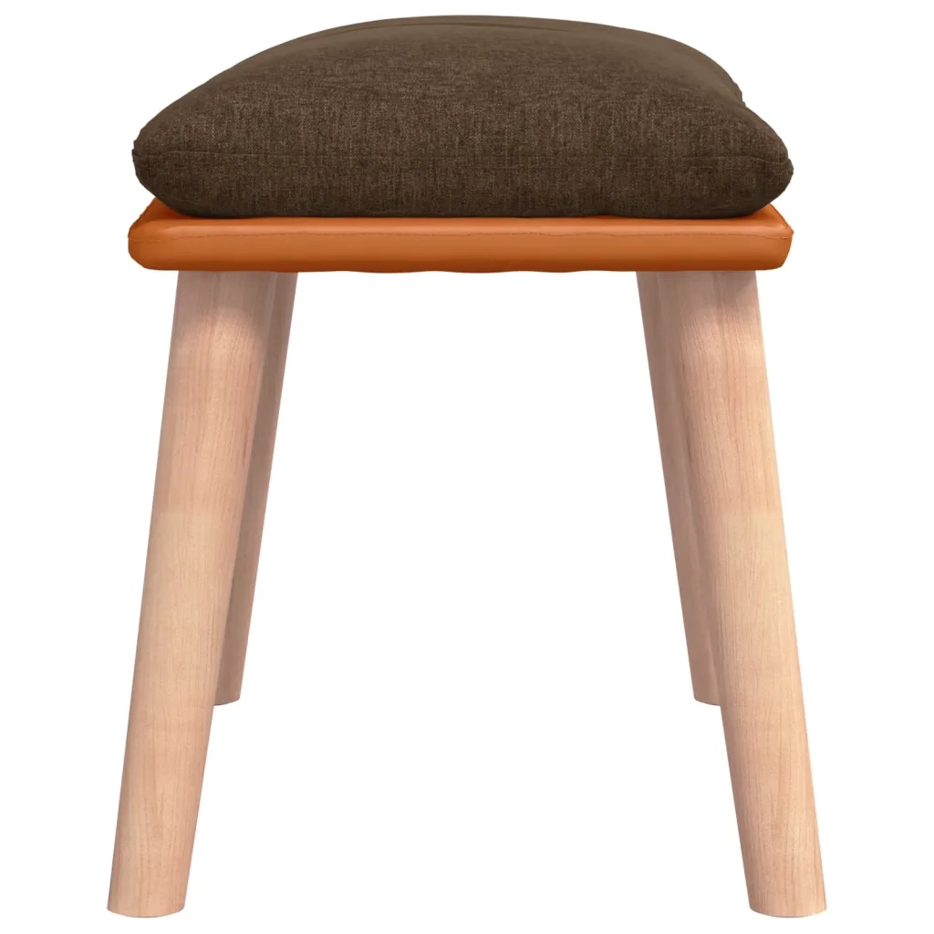 Poggiapiedi Marrone 45x29,5x35 cm in Tessuto e Similpelle 341449