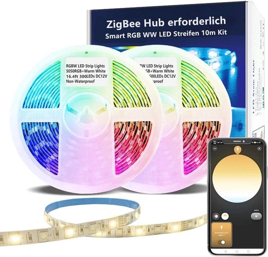 Striscia LED RGBW ZigBee - regolabile in luminosità - 10 metri - illuminazione di base - bianco caldo