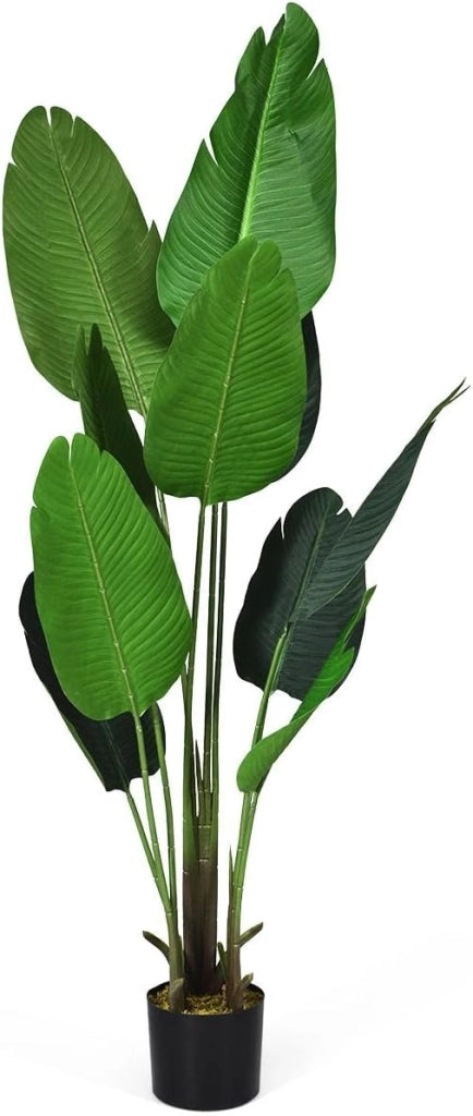 Pianta artificiale, palma artificiale, 110 cm, pianta da interno in vaso, albero artificiale, grande pianta decorativa per giardino, soggiorno e ufficio