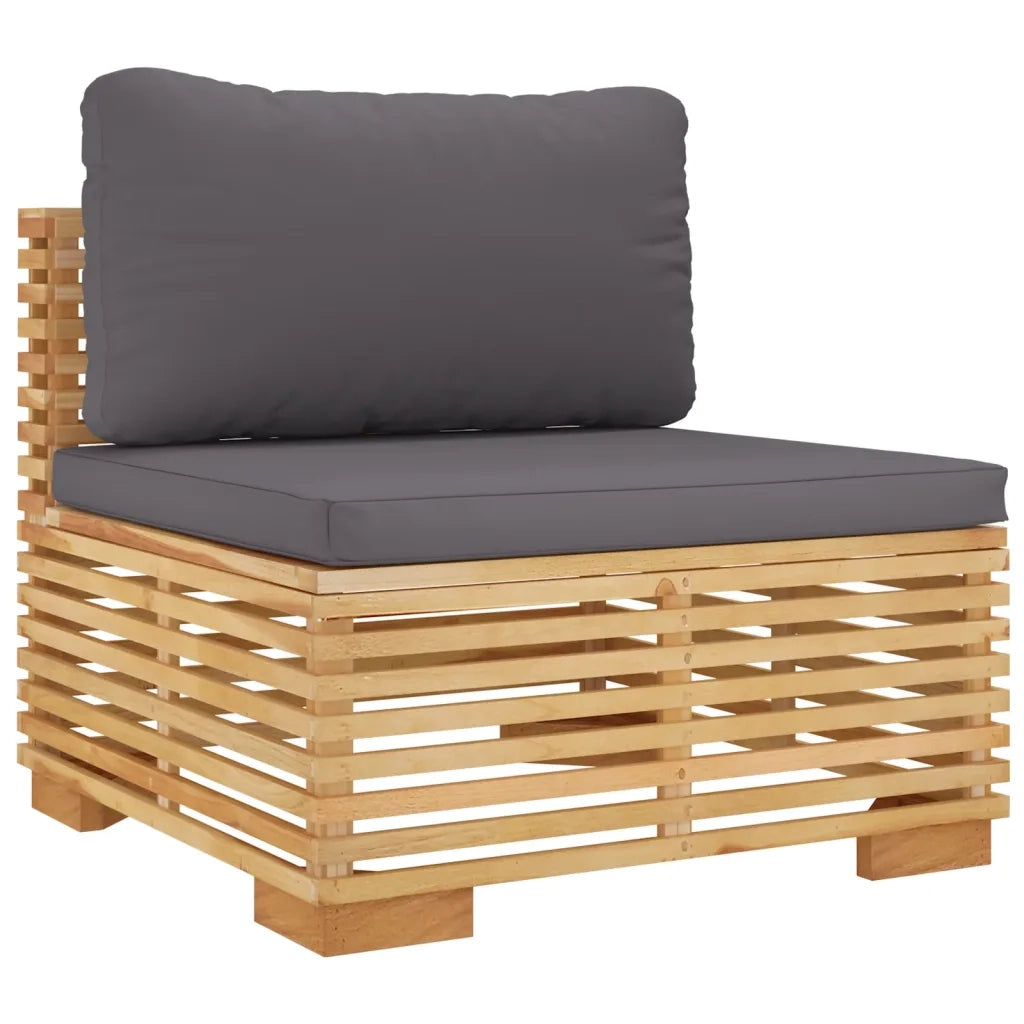 Set Divani da Giardino 4 pz con Cuscini Legno Massello di Teak