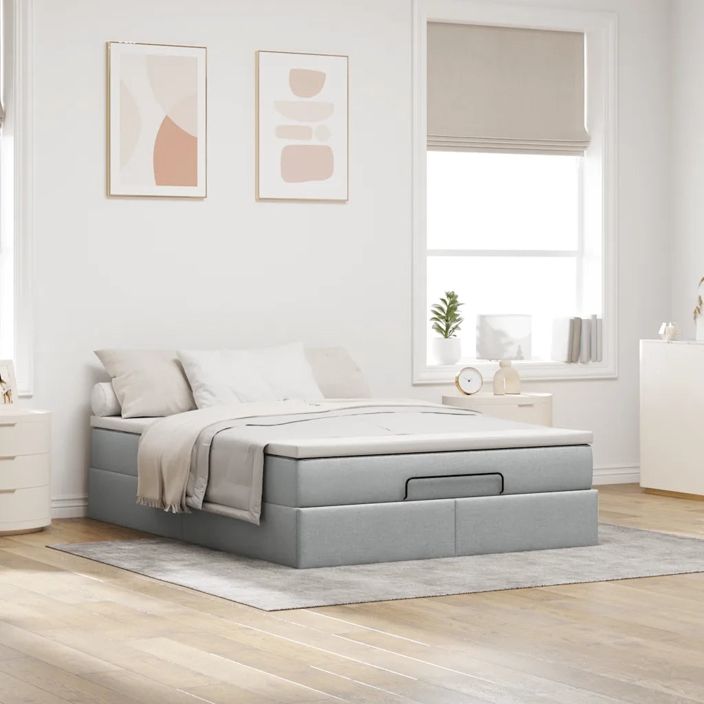Struttura Letto Pouf con Materasso 140x200 cm in Tessuto 3311113