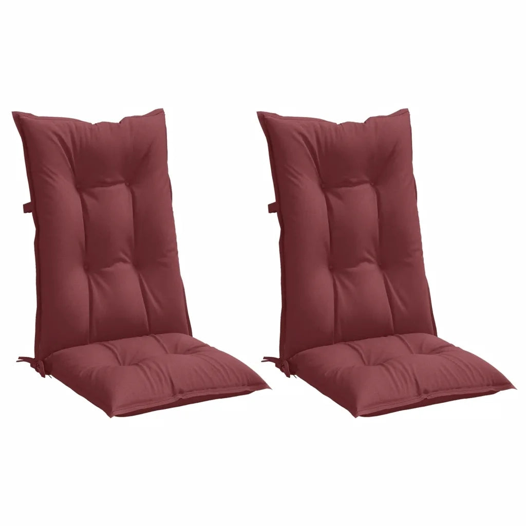 vidaXL Cuscini Sedia Schiena Alta 2 Rosso Vino Mélange 120x50x7 cm