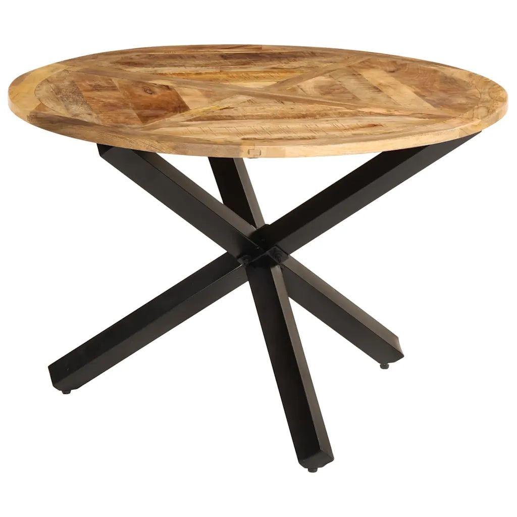 Tavolo da Pranzo Ã˜110x75 cm in Legno Grezzo Massello di Mango