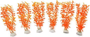 Decorazione per Acquario Orangione - 6 pezzi - Pianta di Gras - Dimensioni 4.5x2.5x19.5cm