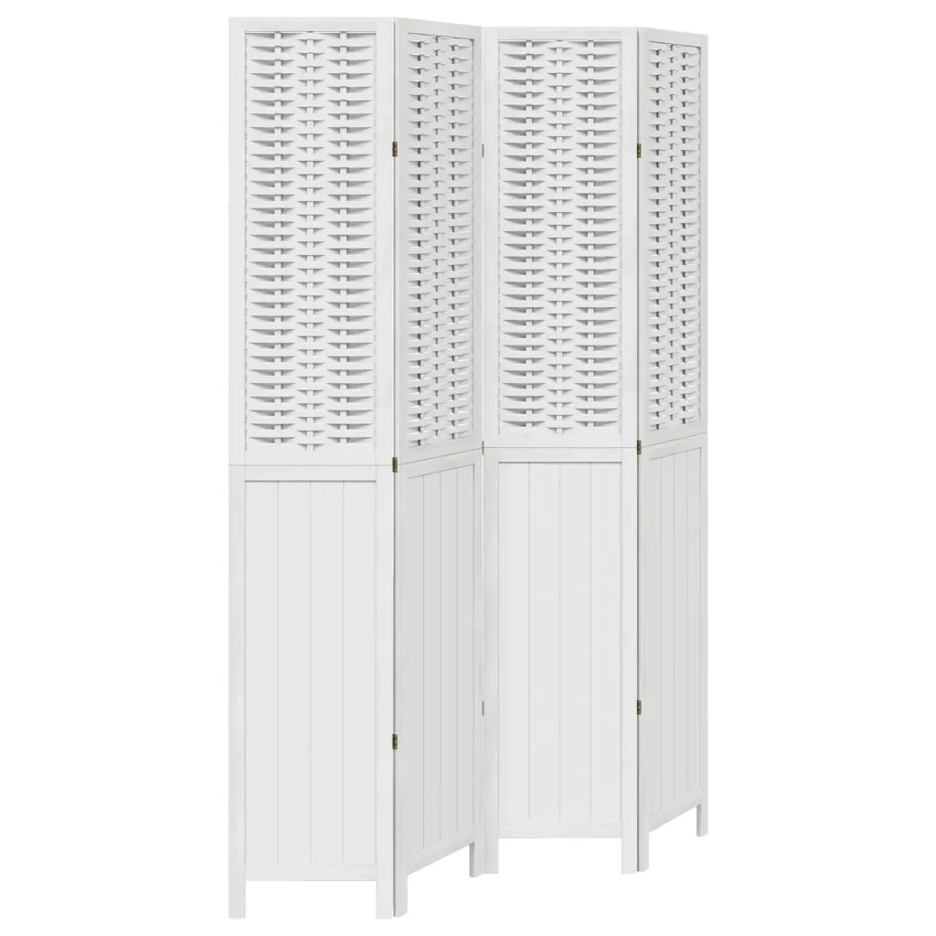 Divisorio Ambienti | Divider per stanze | Paravento 4Pannelli Bianco Legno Massello di Paulownia