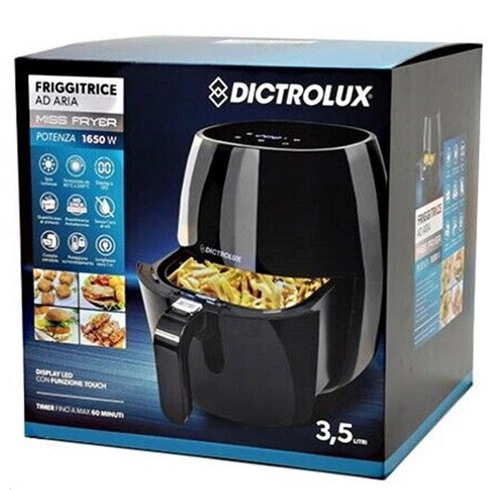 Trade Shop - Friggitrice Ad Aria 3,5 Lt 1650 Watt Display Led Da 60 A 200 Gradi Display A Led -