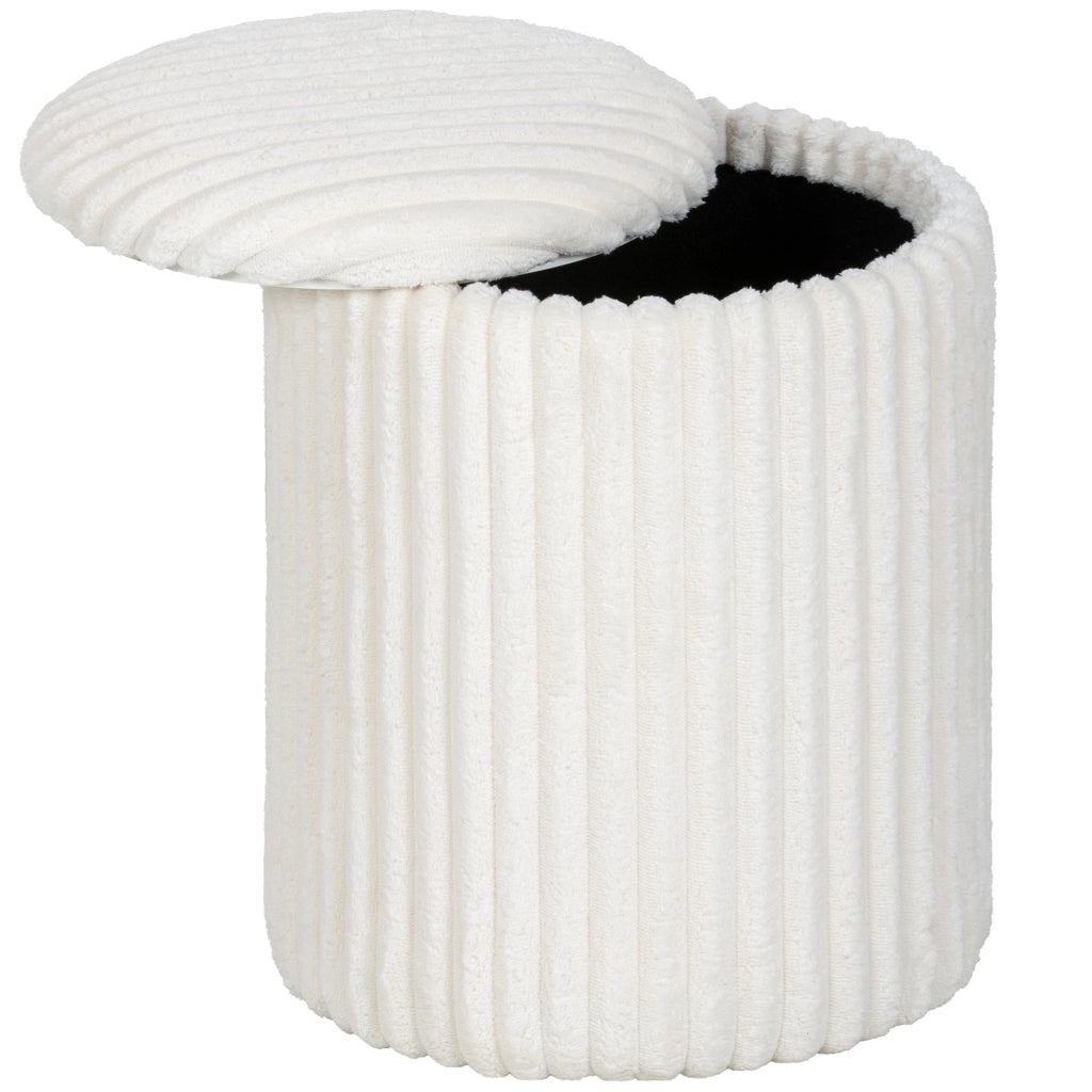 Cassa a seduta con coperchio ribaltabile ¨C Zephmum ¨C Tessuto bianco 40x40 cm