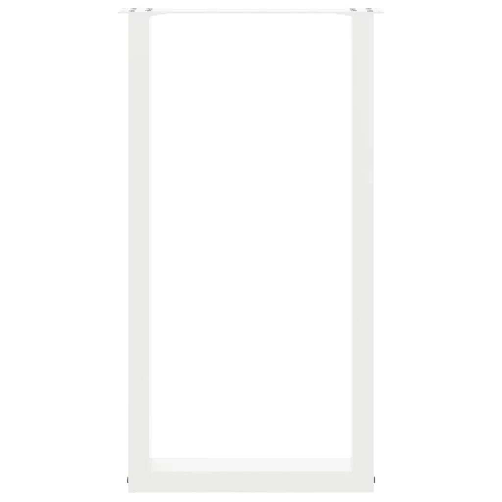 Set di 2 gambe regolabili per tavolo da bar a forma di U 50 x 90-91 cm design moderno acciaio bianco 02_0057461