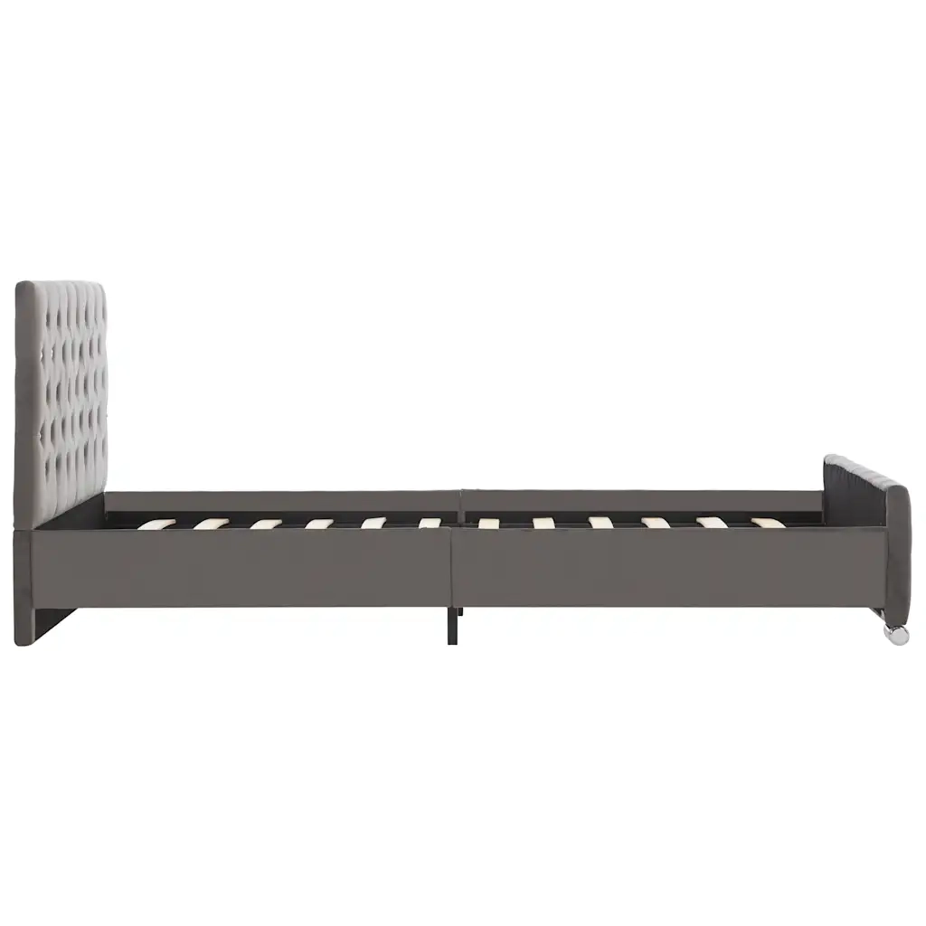 Letto matrimoniale | Letto per adulti | Giroletto Grigio in Tessuto 120x200 cm