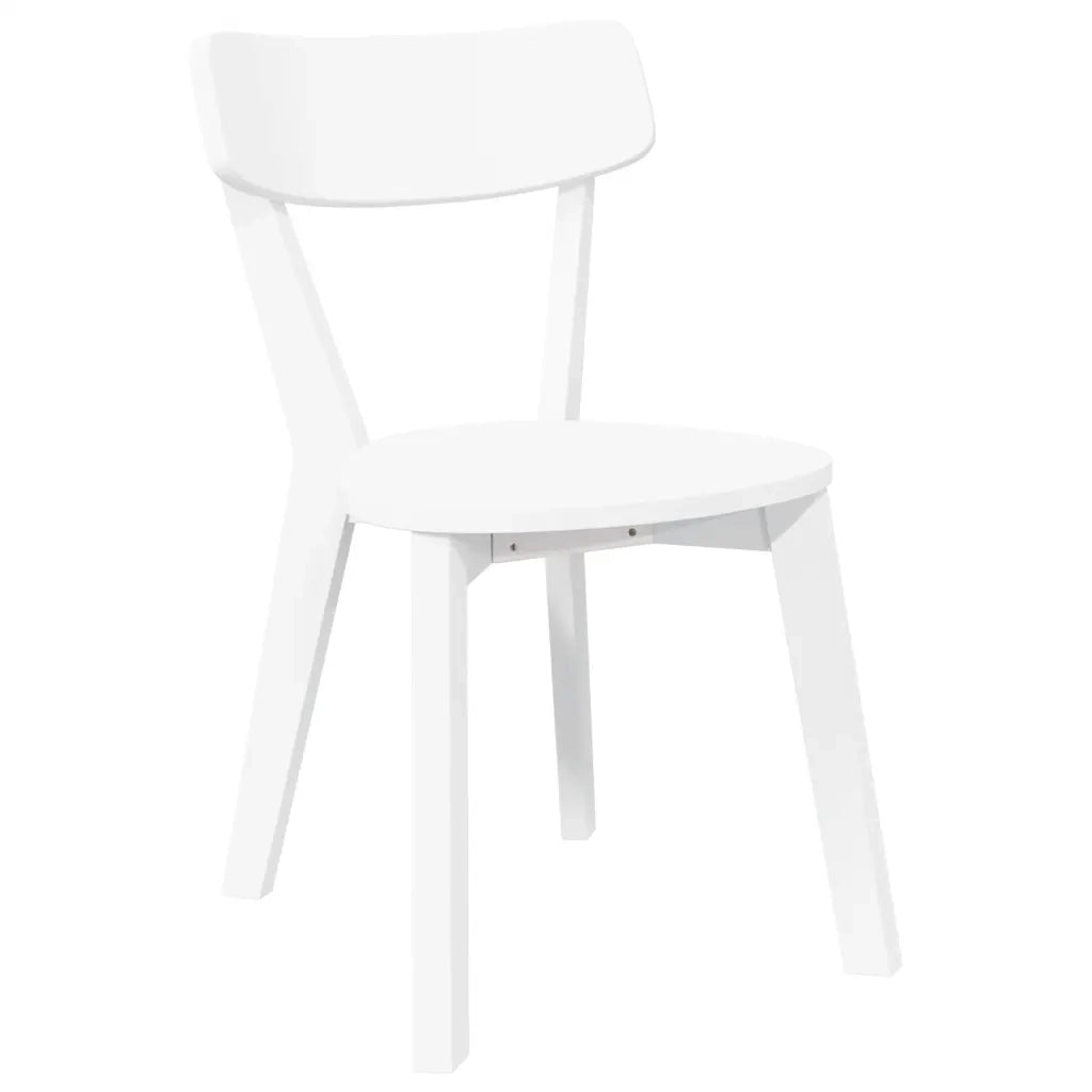 Sedie da Pranzo 2 pz Bianche in Legno Massello di Hevea 4102433
