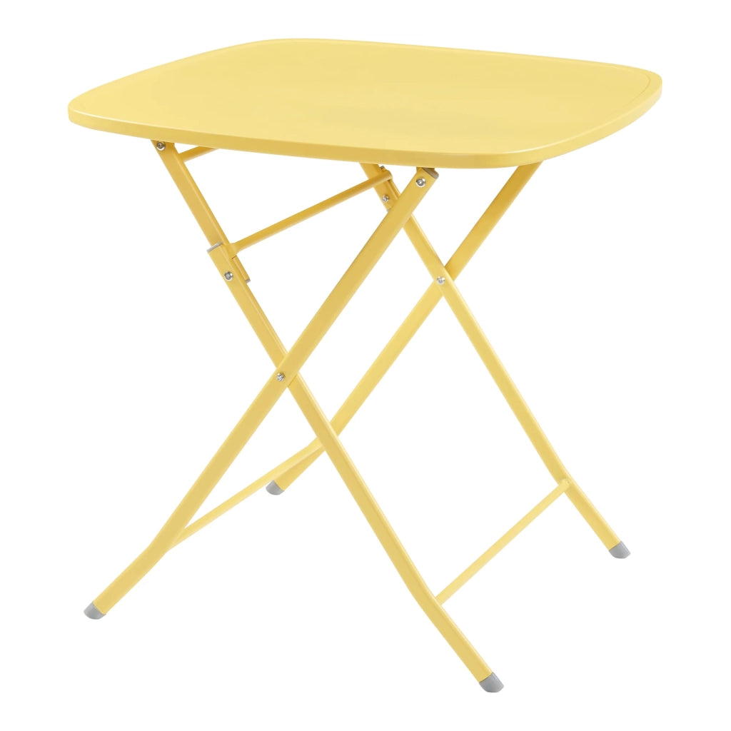Tavolo da giardino pieghevole 71 x 70 x 70 cm giallo 03_0011039