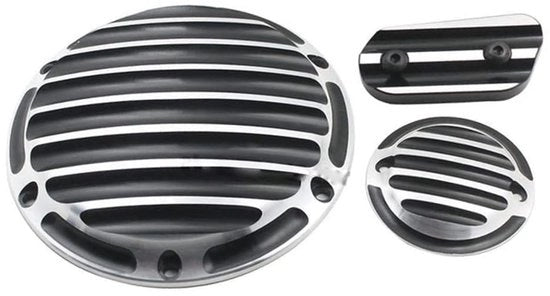 Copertura di Accensione Nero/Rossa - Copertura Motore - Compatibile con Harley - 6 Fori - Nuovo - Adatto per Sportster 883/1200 - Copertura Motore