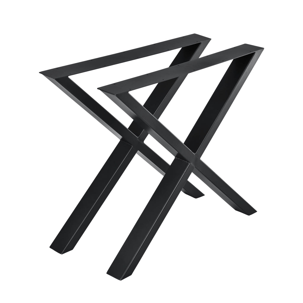 Set di 2 Gambe in Acciaio 'Greith' a Forma di X per Mobili Fai da Te (LxA) 79 x 72 cm - Nero [en.casa]