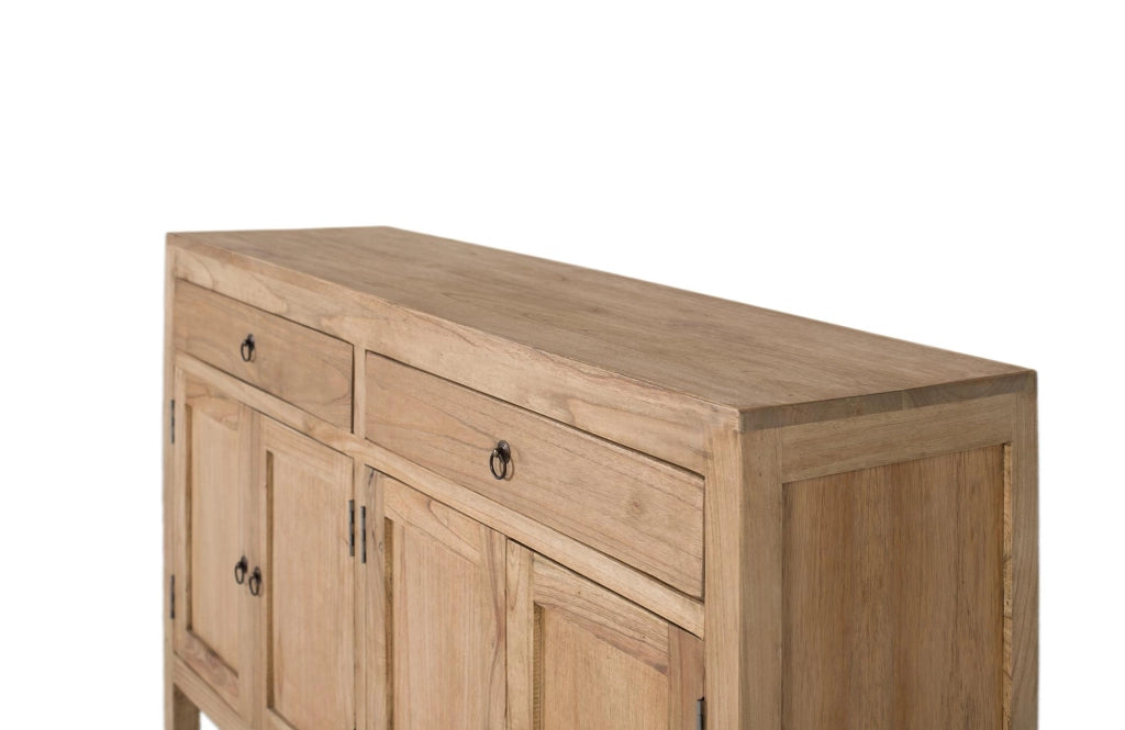 Credenza in legno massello di mindi realizzata a mano