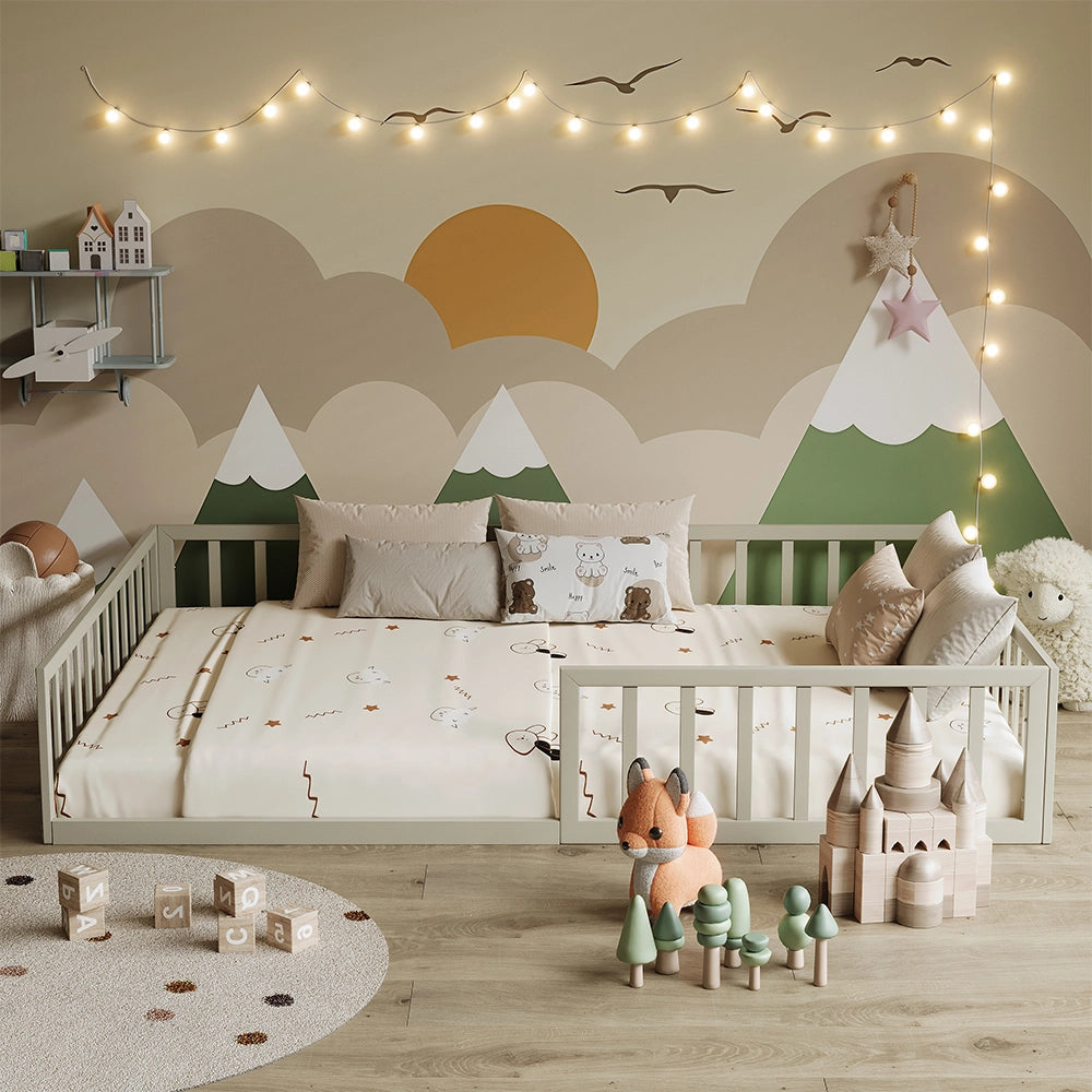 Vitalispa Letto per bambini Grigio 140x200 con materasso