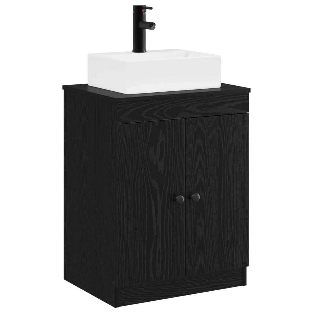 Set di mobili per il bagno Rovere Nero Legno ingegnerizzato 3404251