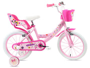 Bicicletta per Bambine 16" Disney Minnie Freni Caliper e Stabilizzatori in Acciaio Hi-Ten Rosa
