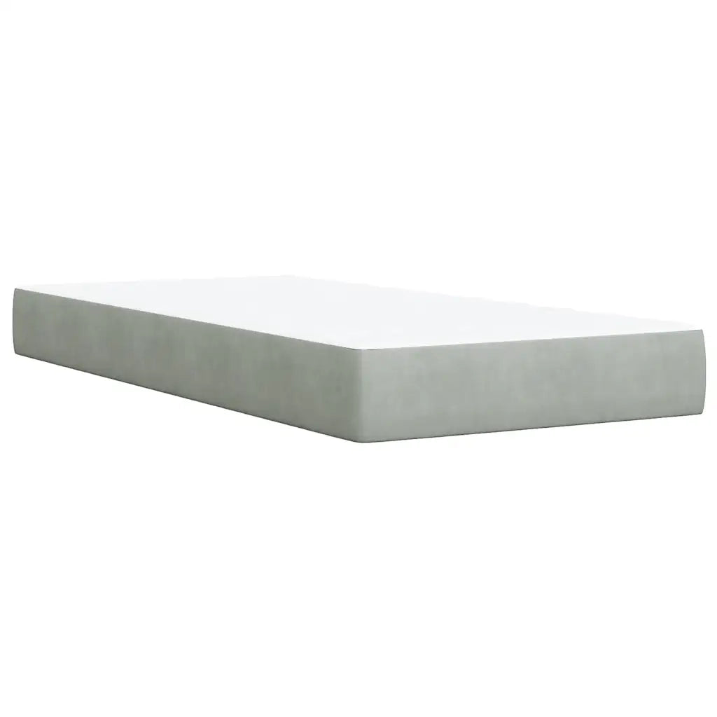 Giroletto a Molle con Materasso Grigio Chiaro 100x200cm Velluto 3293146
