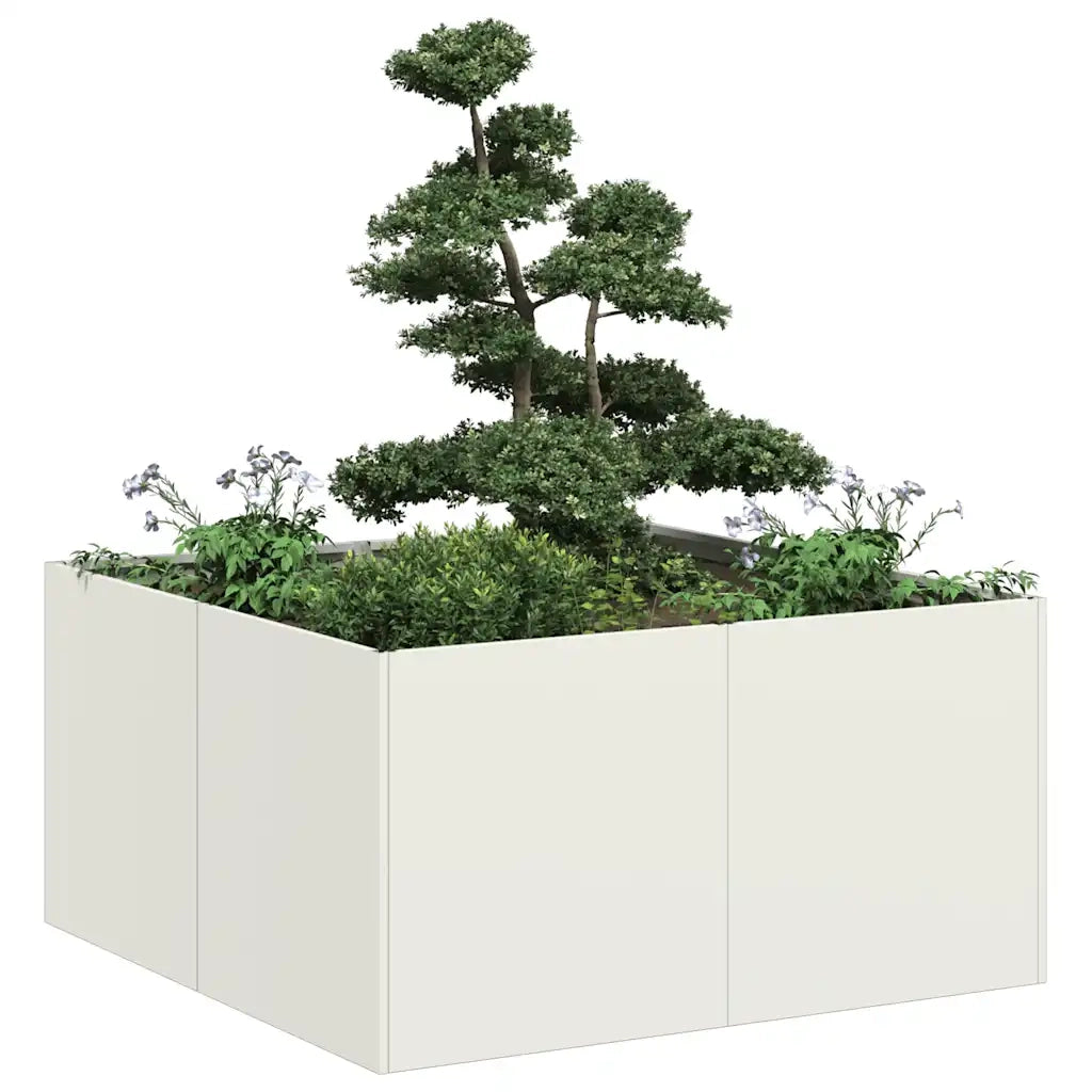Fioriera Bianca 80x80x40 cm in Acciaio Laminato a Freddo 860739