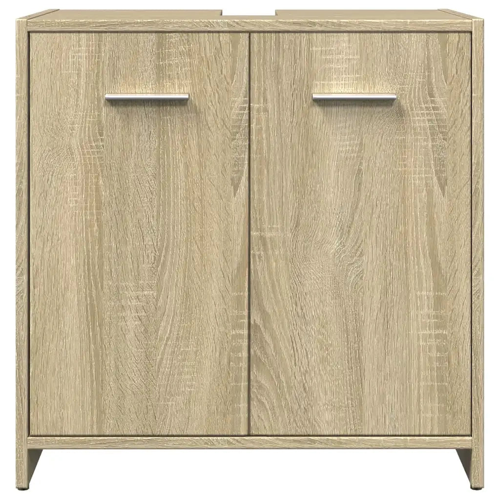 Set Mobili da Bagno | Armadio da bagno 3 pz Rovere Sonoma in Legno Multistrato