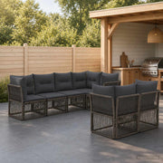 Set Divano da Giardino 7 pz 7-Numero di posti Grigio polyrattan 3434282