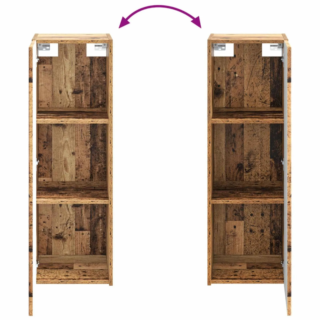 Mobiletto da Bagno a Muro Legno antico 33 x 34,5 x 60 cm 890670
