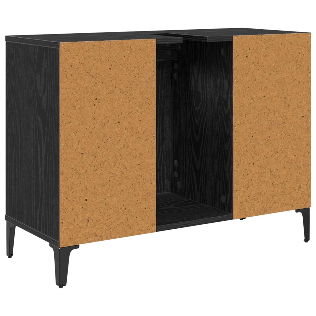 Armadio sottolavello con porta Rovere Nero 80 x 33 x 60 cm