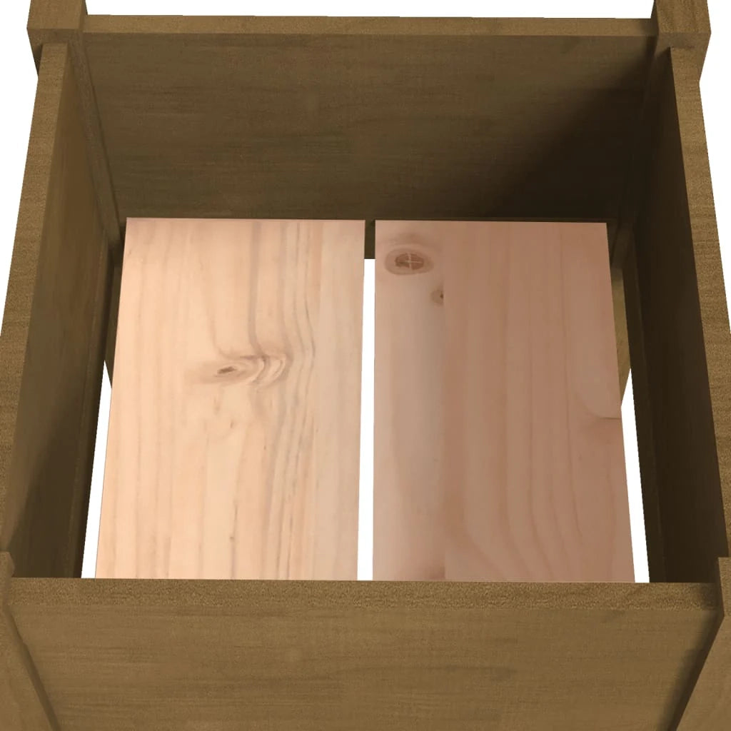 Fioriera rialzata per piante fiori giardino terrazze set da 2 40 x 40 x 70 cm legno di pino massiccio marrone 02_0038965