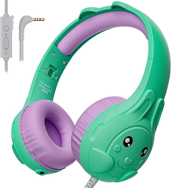 Cuffia per bambini con filo - Cuffia per bambini - Cuffia per la testa con filo - Volume sicuro - Scuola - Tablet - Laptop - Viaggi - Ascolto di musica