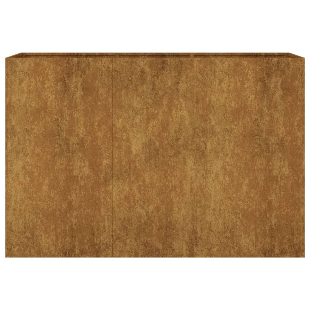 Portavaso per fioriera aiuola rialzata piante fiori terrazzo giardino giardino 120 x 40 x 80 cm acciaio corten marrone 02_0039345