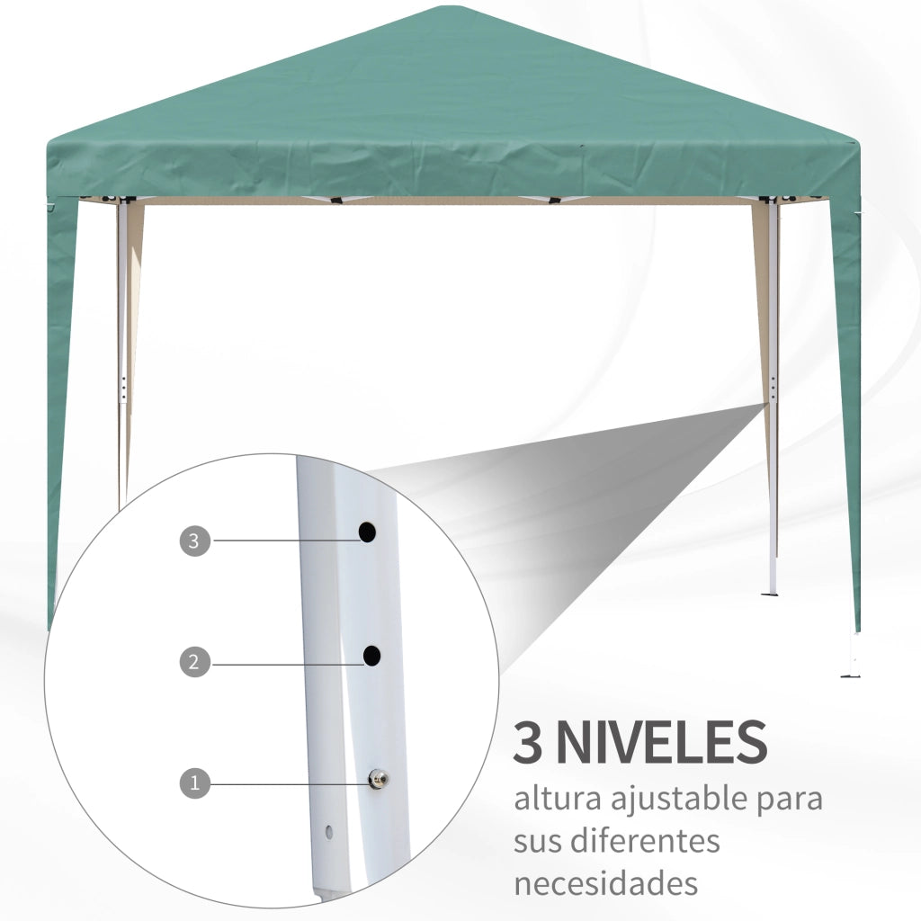 Tenda da Giardino 3x3 m Pieghevole ¨C zephmum ¨C Verde Impermeabile Anti-UV