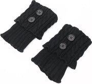 3 paia calzettoni in lana per piedi caldi per donne invernali calzettoni per stivali unico taglia per donne e ragazze - Nero+bianco+grigio chiaro - 16*7cm